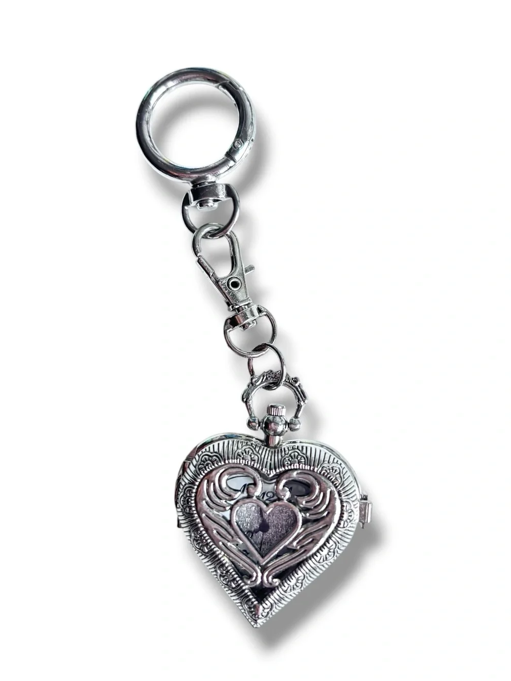 Urban outfitters Silver Heart Locket Keychain Accessory